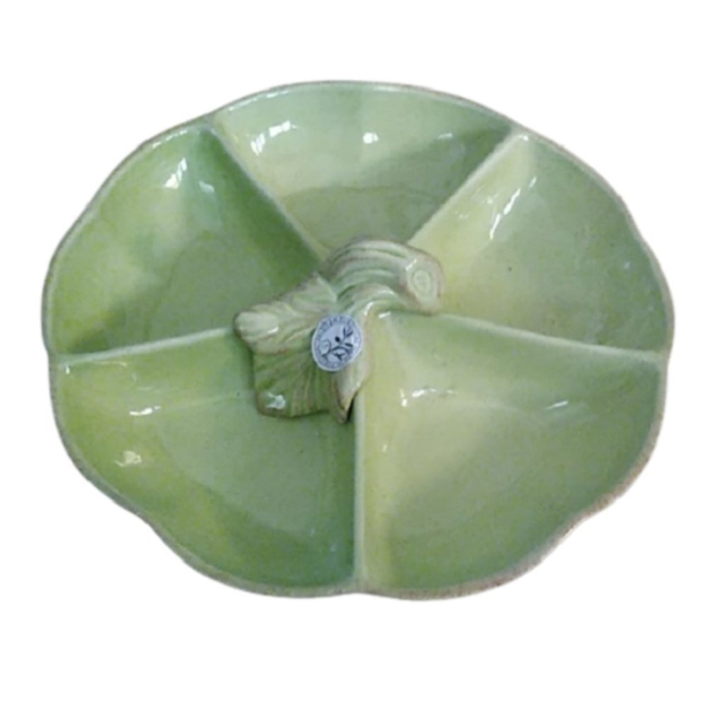 Olfaire Majolica Pumpkin divided service tray with 5 sections